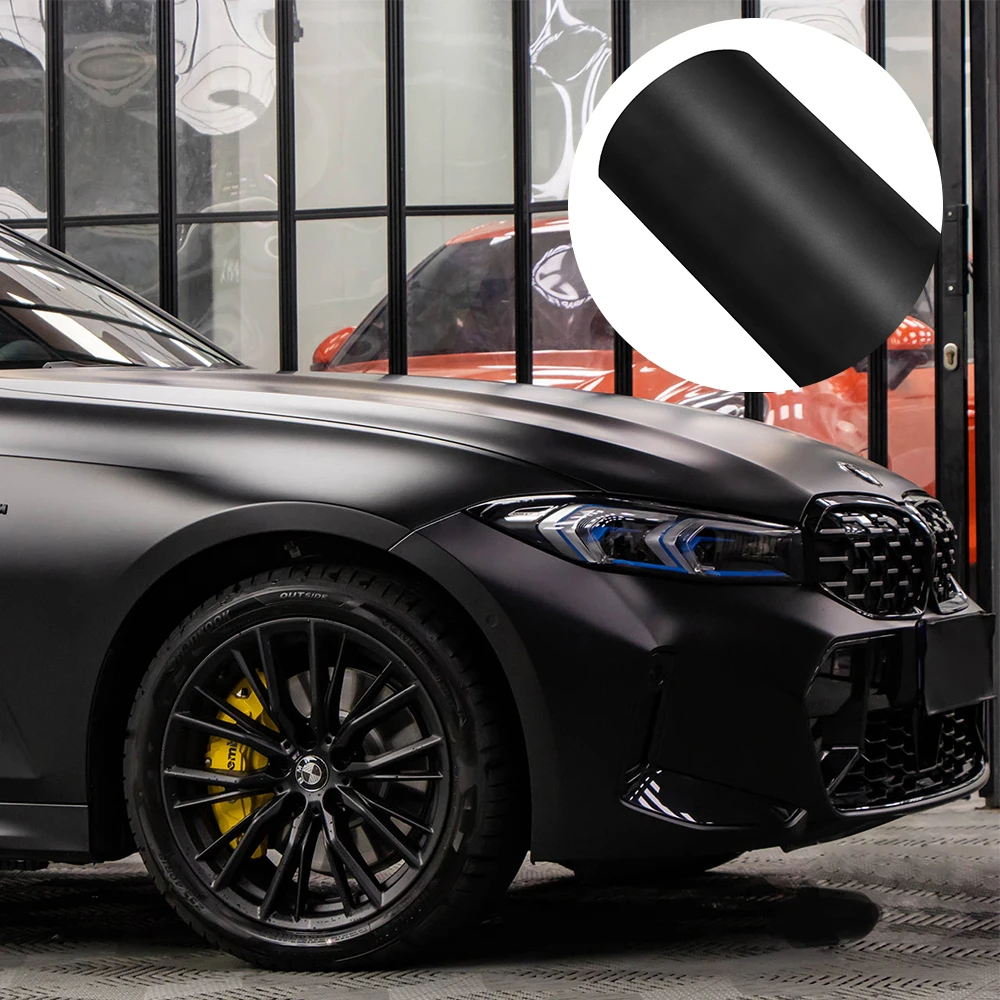 Car Wrapping Film Matte Black Bubble Free Vinyl Film Auto DIY Decal PET Sticker Exterior Interior Decoration Car Accessories