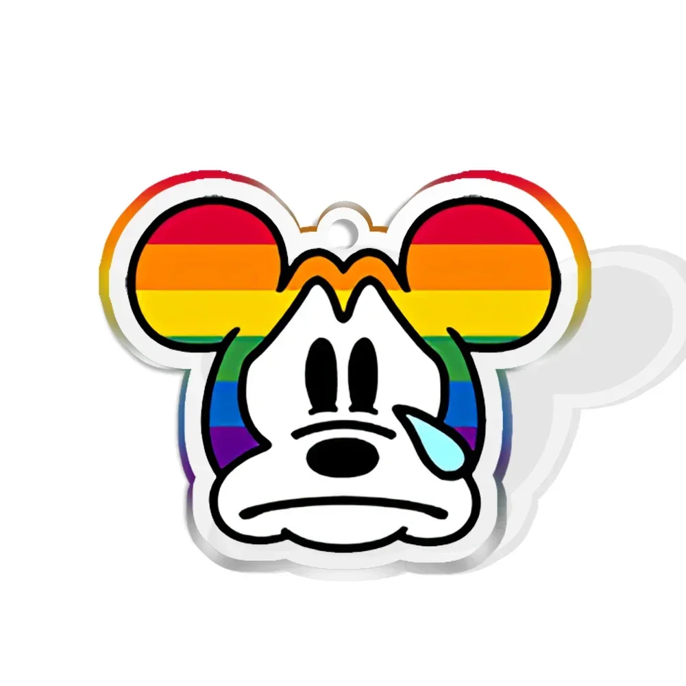 

10 Pcs /Lot Disney Micky Minnie Resin Planar With Hole Colorful Face Printed For DIY Pendants Phone Bag Charms