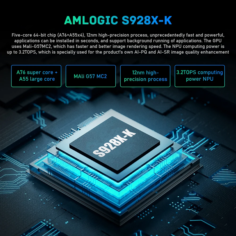 KINHANK K9 Android TV Box 8K ISO BDMV Amlogic S928X-K 4GB 64GB Dolby Vision Atmos HDR10 + Set Top Box Wifi6 مع مشغل مونتاج