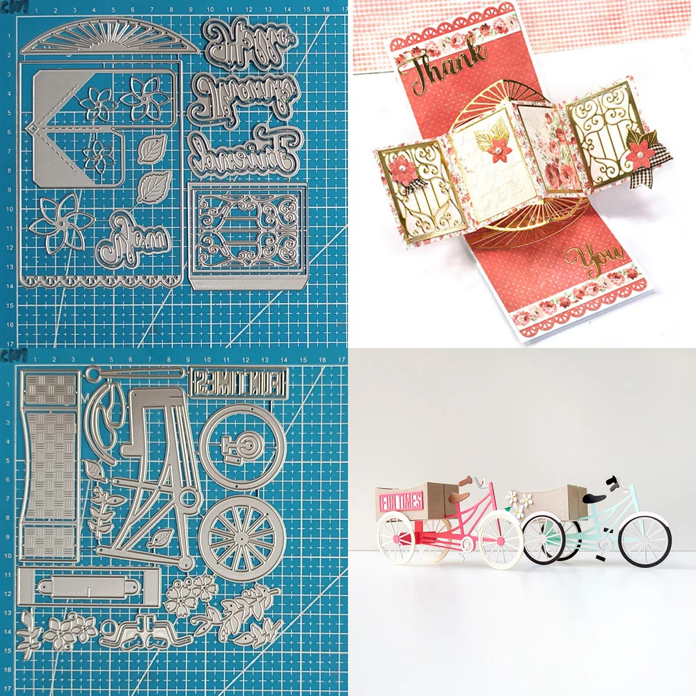 Lucky Goddess Metal Cutting Dies Bicycle Combination Diy Scrapbooking Photo Album Decorative Embossing Paper Card Crafts