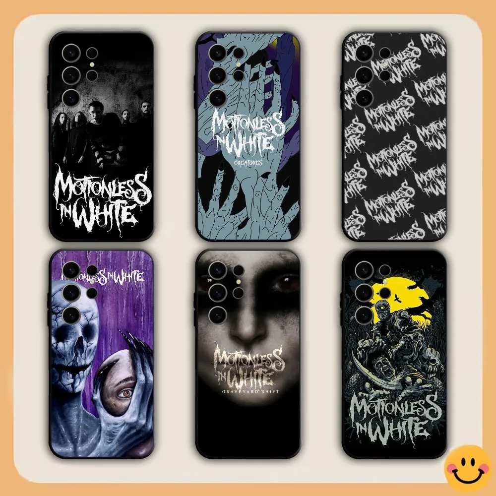 M-Motionless In White Phone Case For Samsung S21,S22,S23,S24,S30,Ultra,S20,S30,Plus,S21 Fe,Note20 5G black Cover