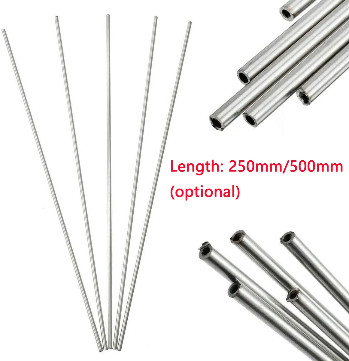 1pcs 304 stainless steel round capillary 250mm 500mm long 304 Seamless Stainlessy Steel Capillary Tube OD 0.3-12mm ID 0.1-11mm