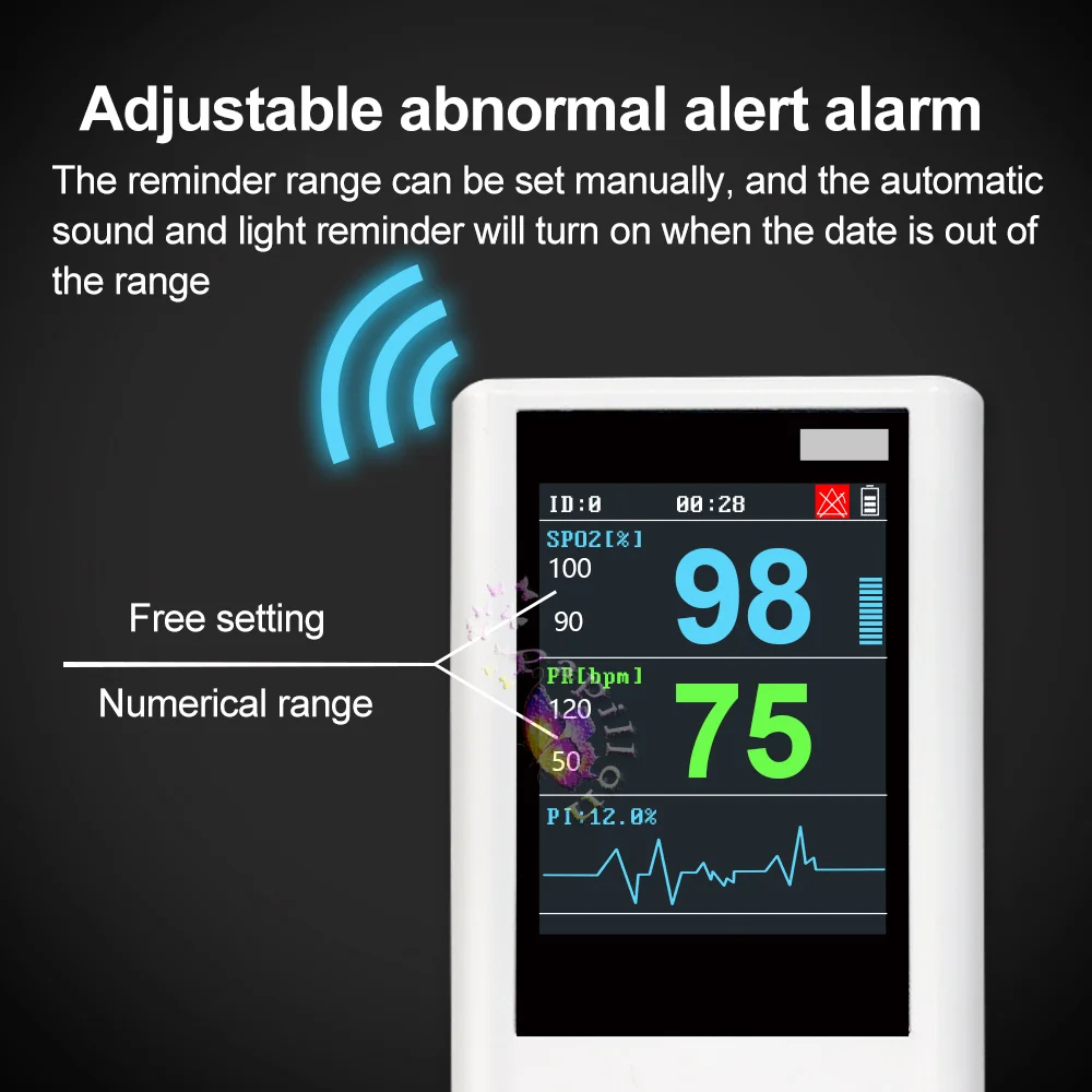 Handheld Pulse Oximeter Veterinary Vital SPO2 PR PI Heart Rate Monitor With Memory Adult Neonatal Pets Hospital Clinic Household