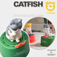 for Cat Shaped Countdown Timer Kitchen Classical Mechanical Wind-up Timer Study Sport Portable Count Tools Kitchen Stopw