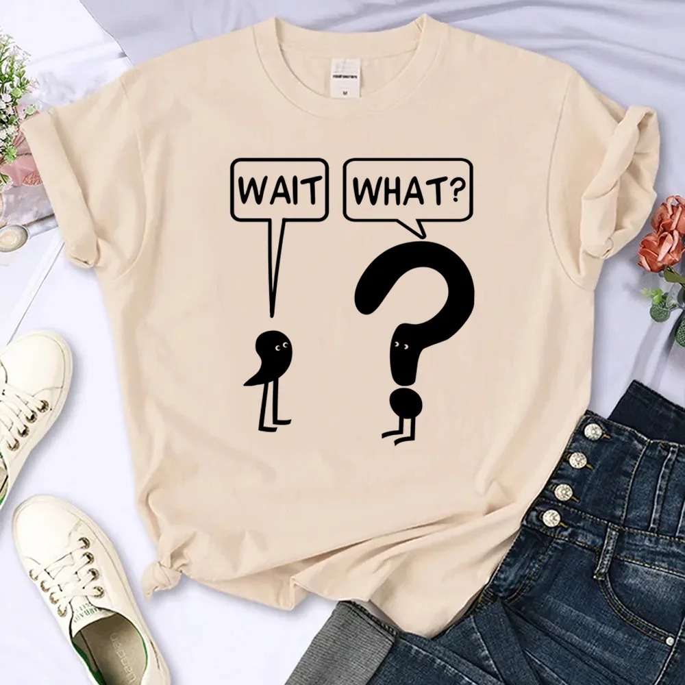 Wait Tee women harajuku designer top female 2000s clothing