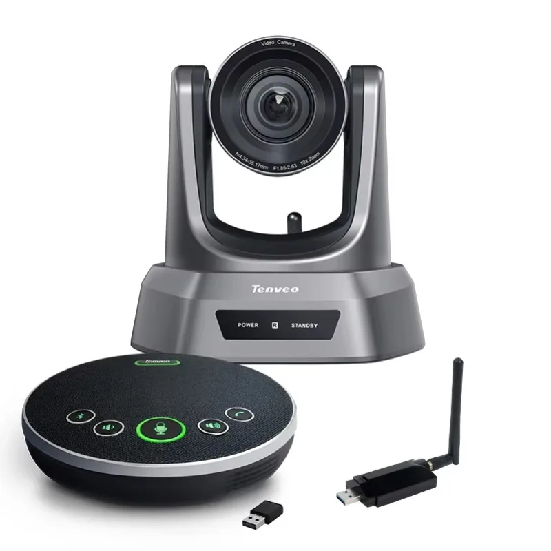 Tenveo Cheap Group Video Conference System USB/Wireless PTZ Camera BT Conference Speakerphone Microphone