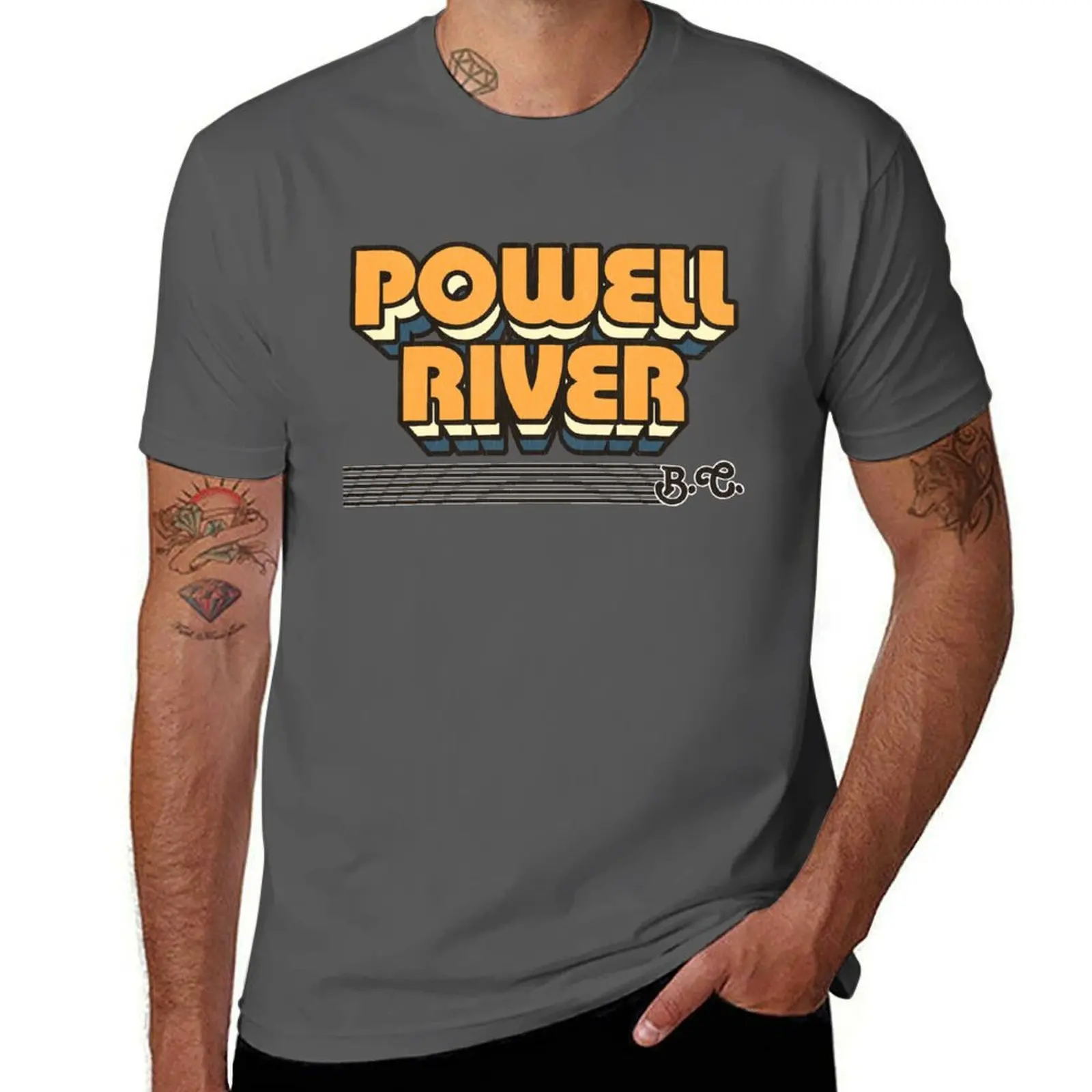 

Powell River, BC футболка в полоску в стиле ретро, кавайная одежда, футболки, мешковатые рубашки большого размера, мужская футболка с рисунком аниме