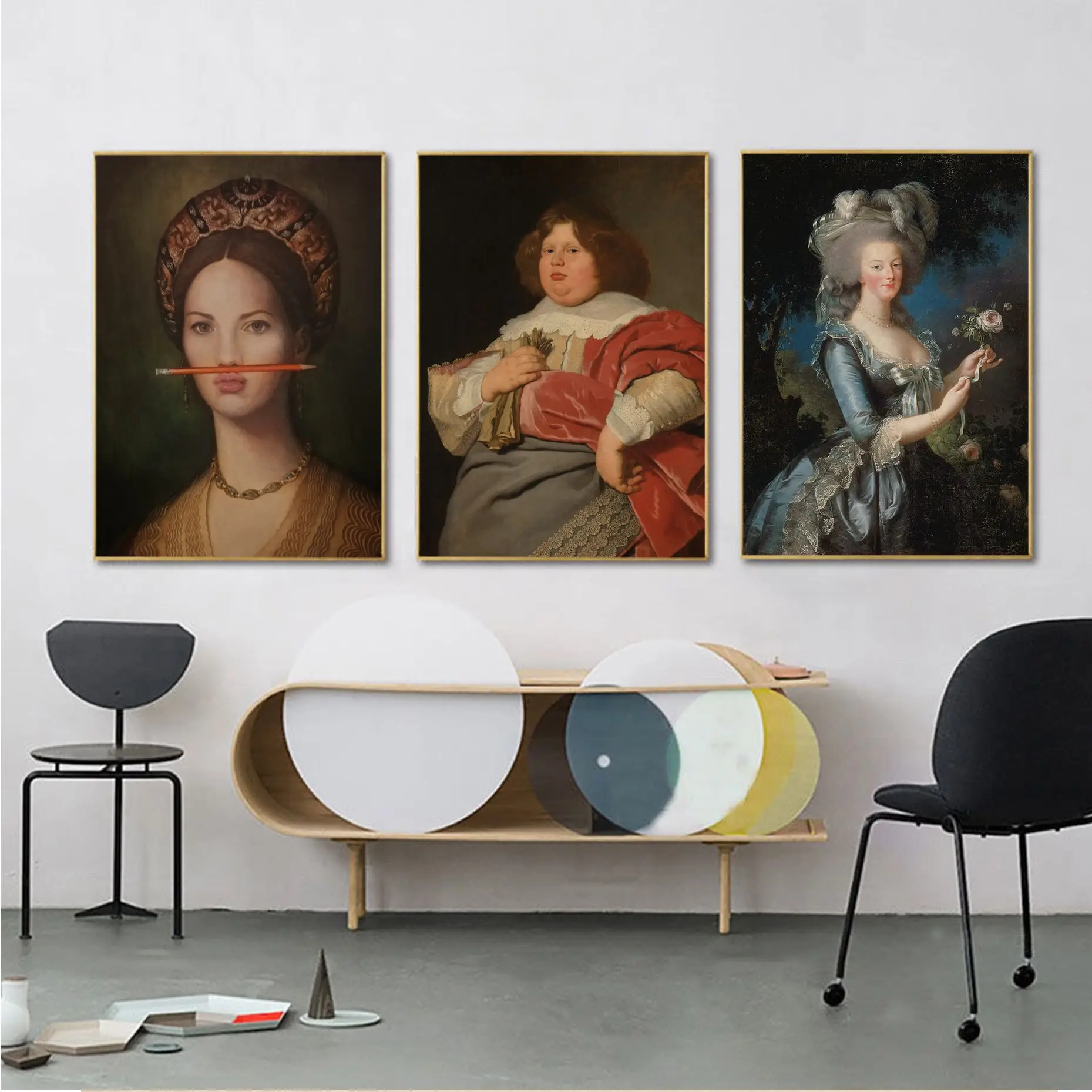 Classic European Oil Painting Woman DIY Poster Decoracion Painting Wall Art Kraft Paper Room Wall Decor