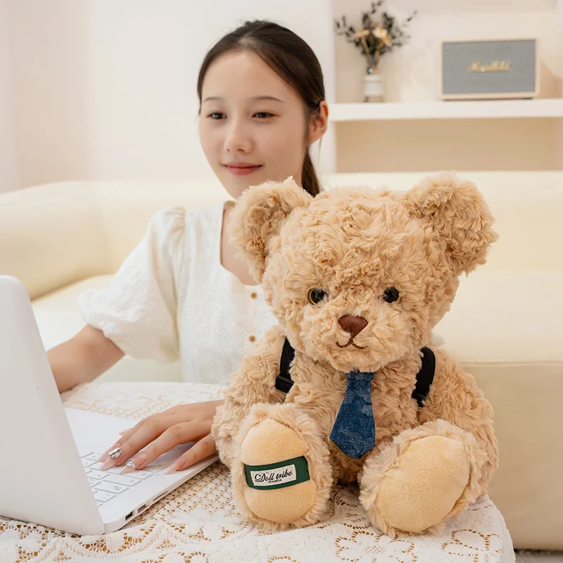 Uroczy plecak pluszowy miś, mały miś w krawacie, lalka do spania, figurka, materiałowa lalka dla dzieci, prezent, sprzedaż hurtowa