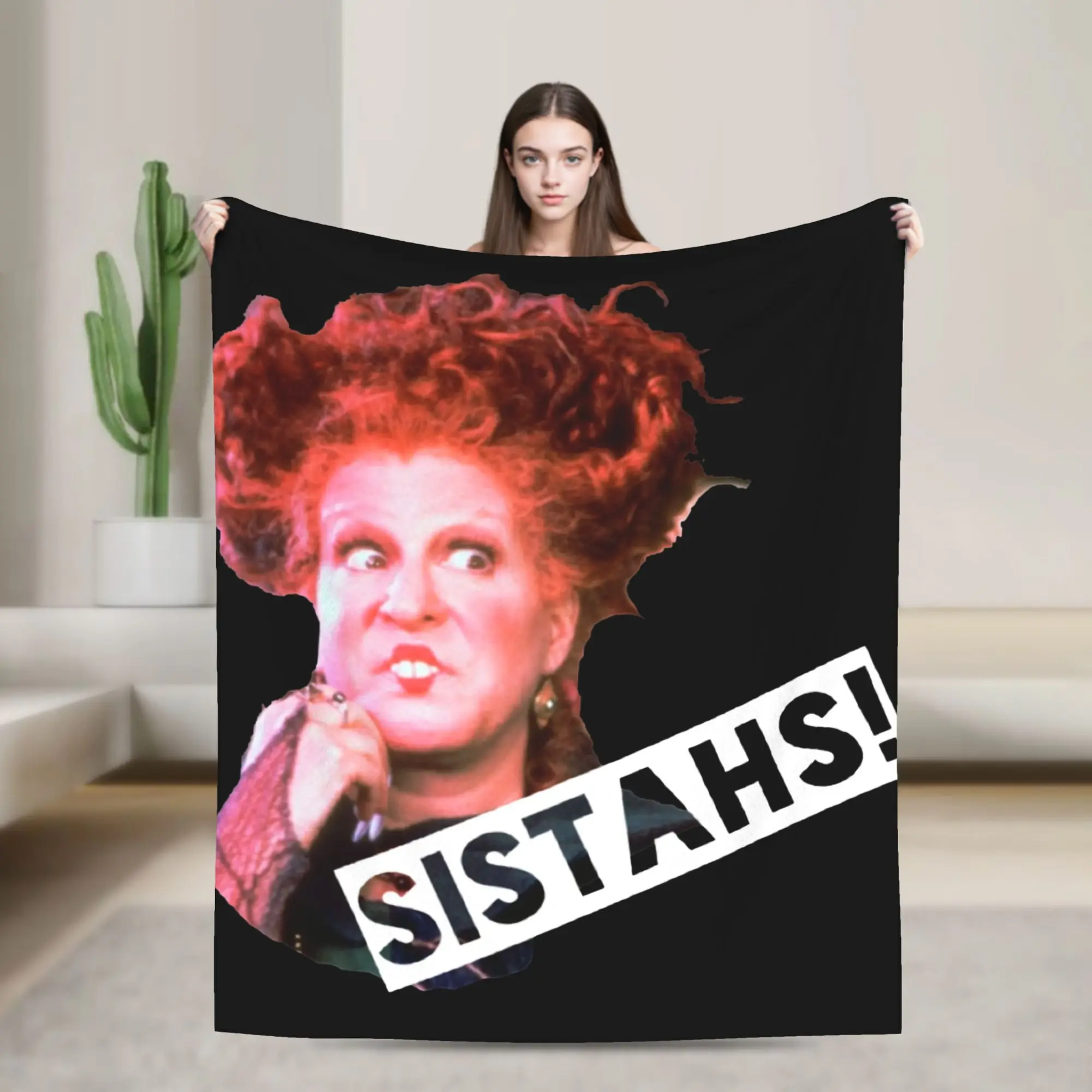 

Hocus Pocus Sistahs Blankets Sanderson Sisters Halloween Witch Flannel Vintage Soft Throw Blanket for Bedding Lounge Winter