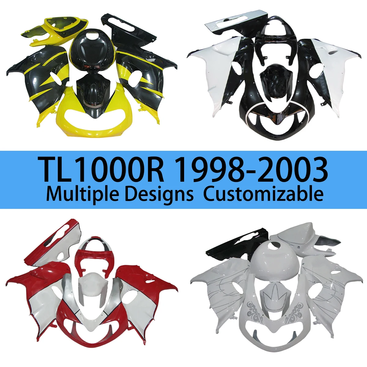 Full Fairing Kit TL1000 1998 1999 2000 2001 2002 2003 Racing Motorcycle Body Parts Set Fairings for TL1000R 98-03