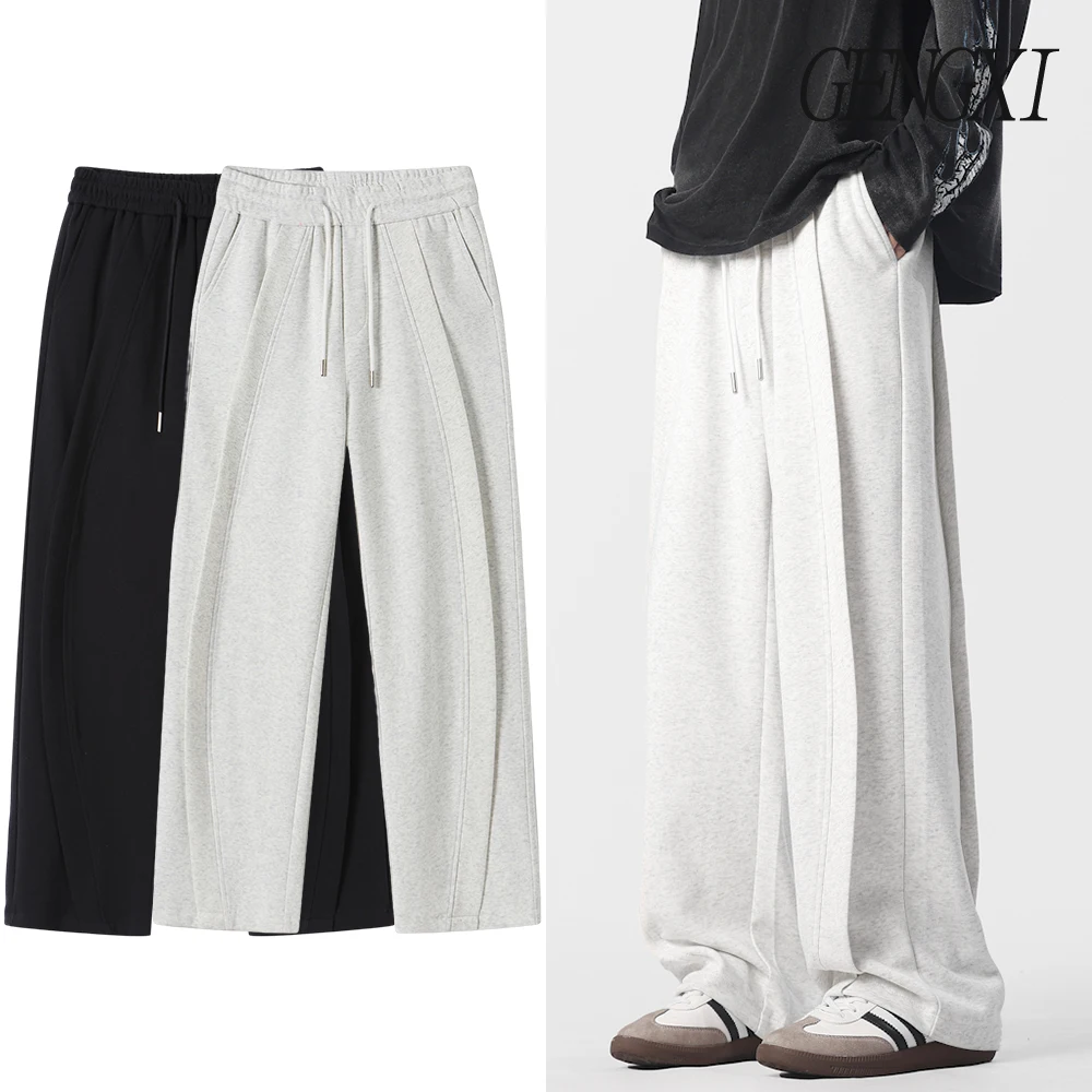 

New men's deconstructed design Machete straight trousers Japanese minimalist drape floor trousers Korean loose casual trousers