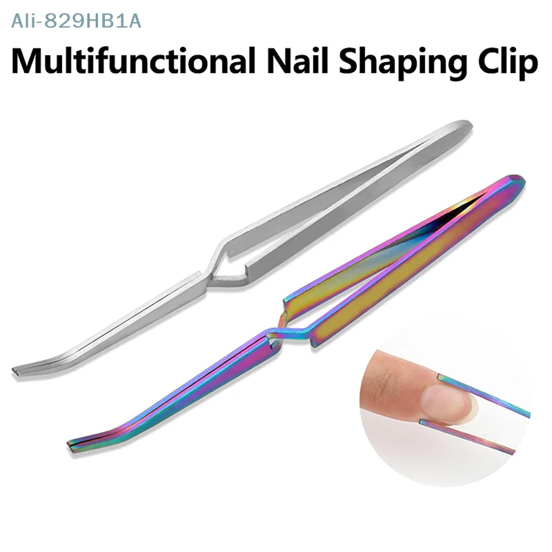 Roestvrijstalen Nagel Vormende Pincet Voor UV-Gel Tips C Curve Pinchers Sculptuur Clip Nail Art Tools