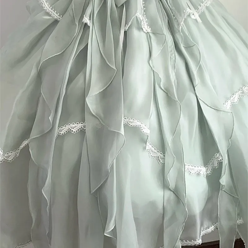 If grass flowers marry white moonlight long elegant and gorgeous pompadour skirt