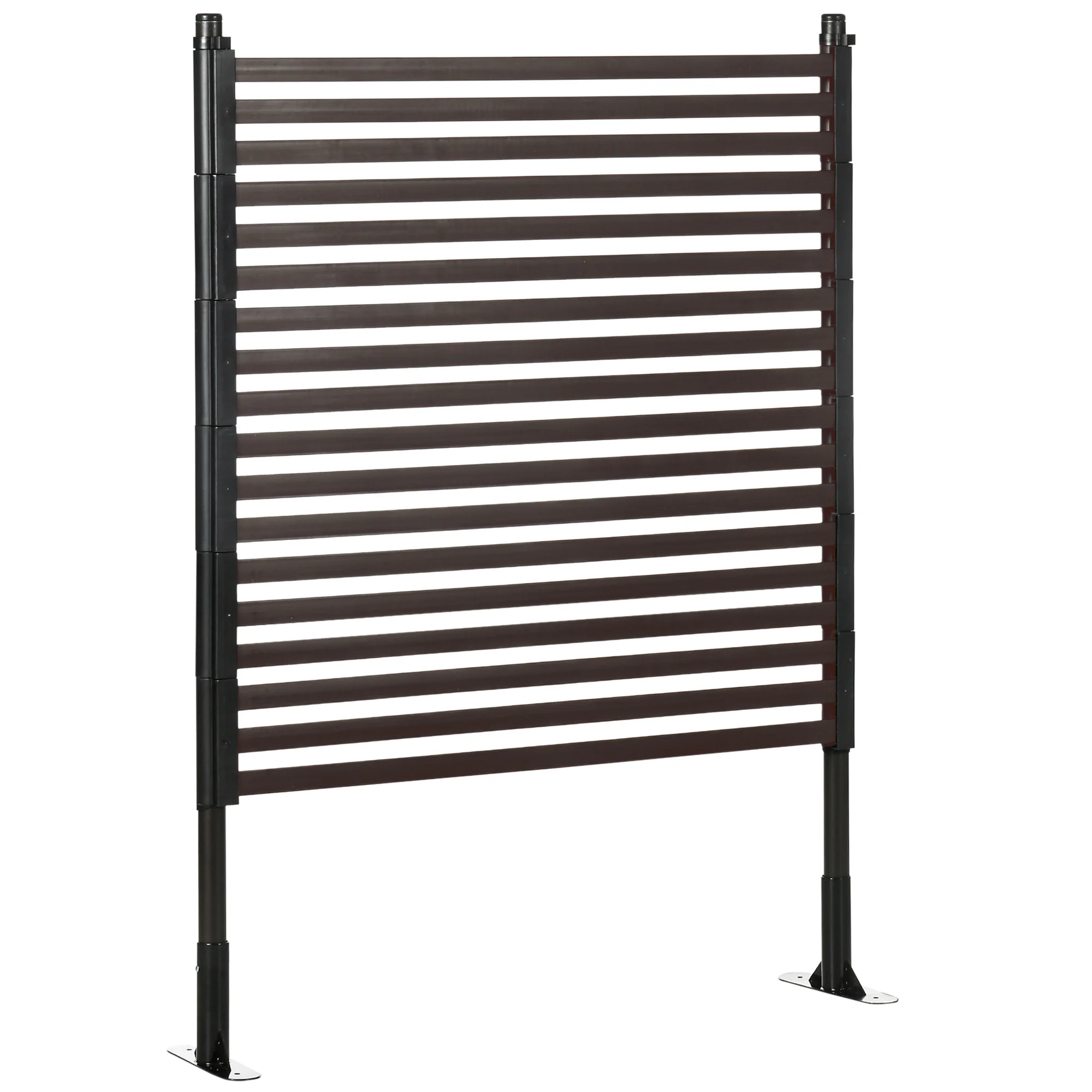 Panel de valla metálica para jardín, modular, 93L x 22W x 124H cm, para exteriores con patas o estacas, diseño duradero