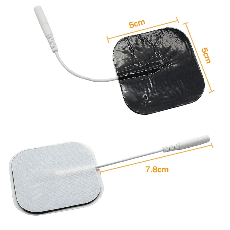 10pcs 5*5CM Non-woven Pin-type Electrode Patch Fabric Reusable Self Adhesive Tens Electrode Pads Massage Device with Tail Patch