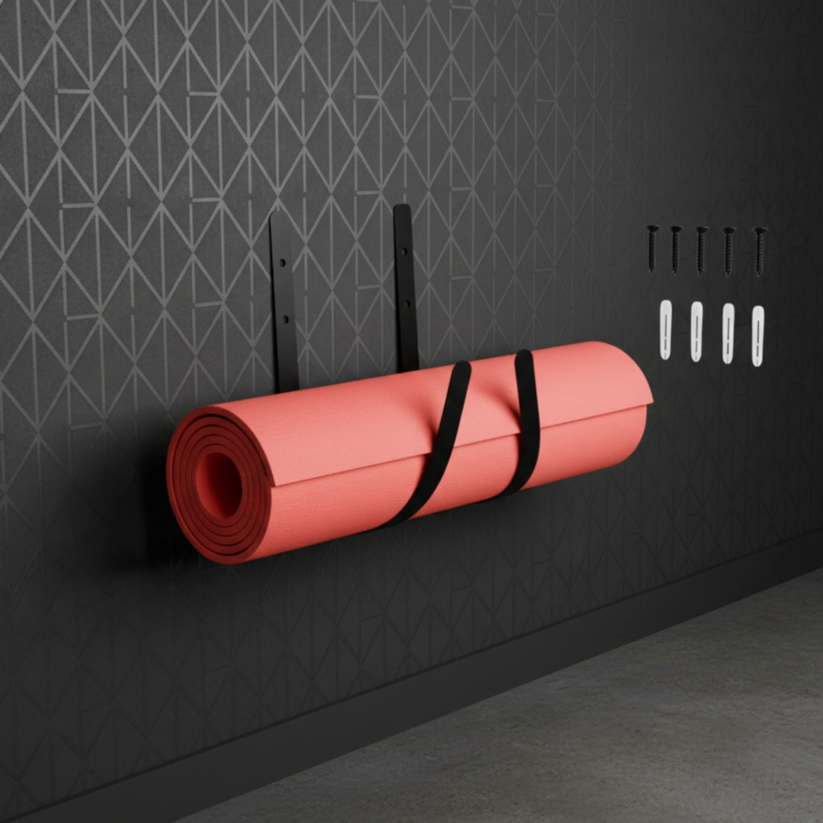 Exercise Mat Mat Holder Heavy Duty Exercise Mat Mat Wall Mount Minimalist Strong for Yogi, Home Gym, Living Room