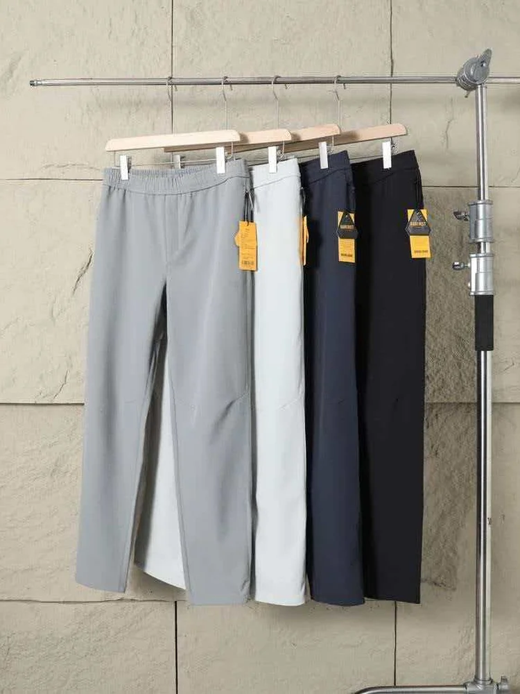 Men's Summer Outdoor Casual Windproof Zipper Workwear Quick Dry Long Pants Lulu Style Straight Leg Pants Middle Waist