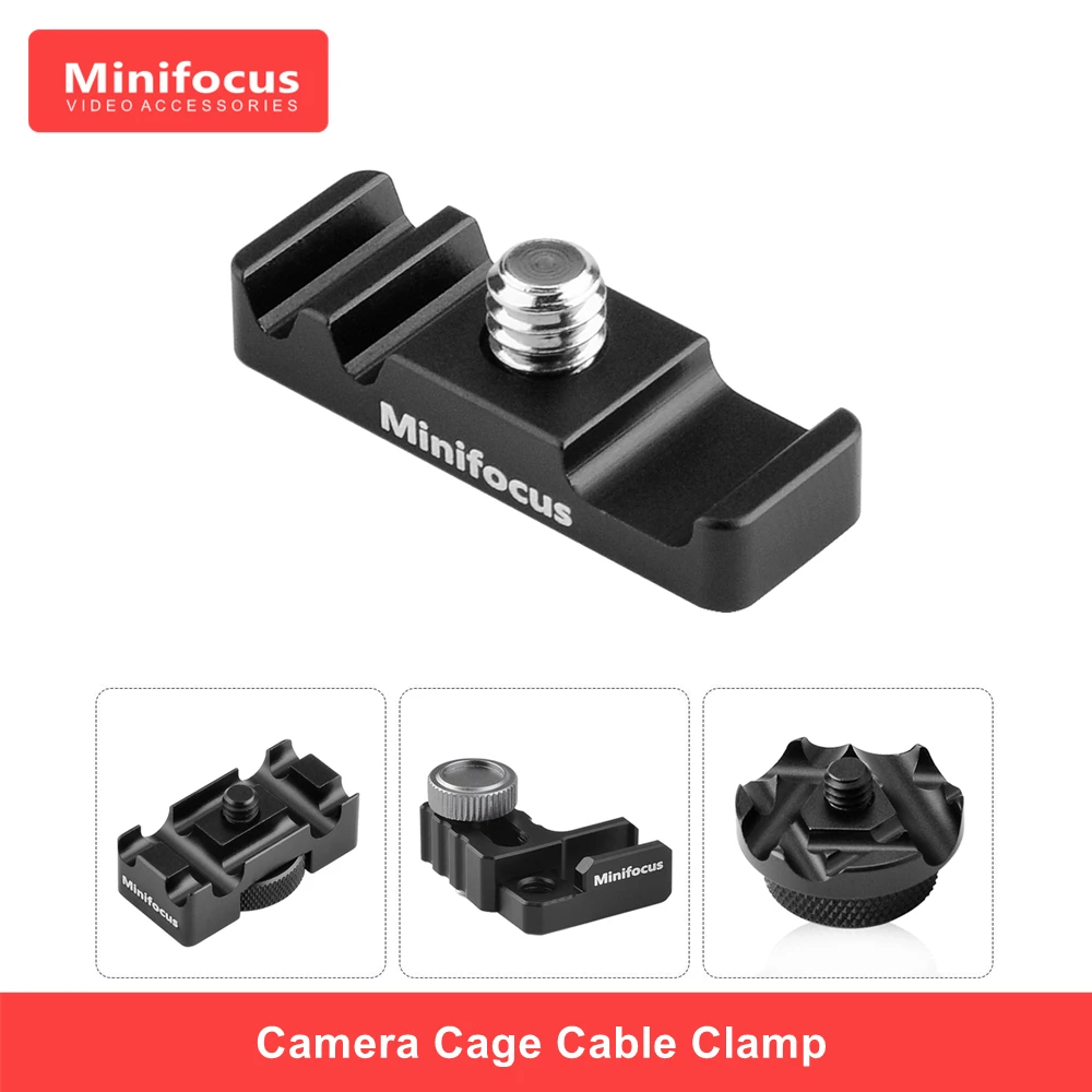 DSLR Camera Cable Clamp Portable Cage L plate Fitting Wire Clip Organizer Kit with 1/4 inch Screw Tether Clamp Cable Block Lock