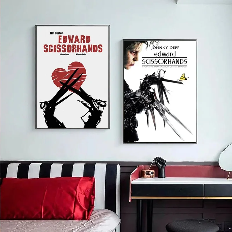 Retro Edward Scissorhands Posters Classic Movies Wall Art Canvas Painting And Prints Film HD Pictures Bar Barber Decor Frameless