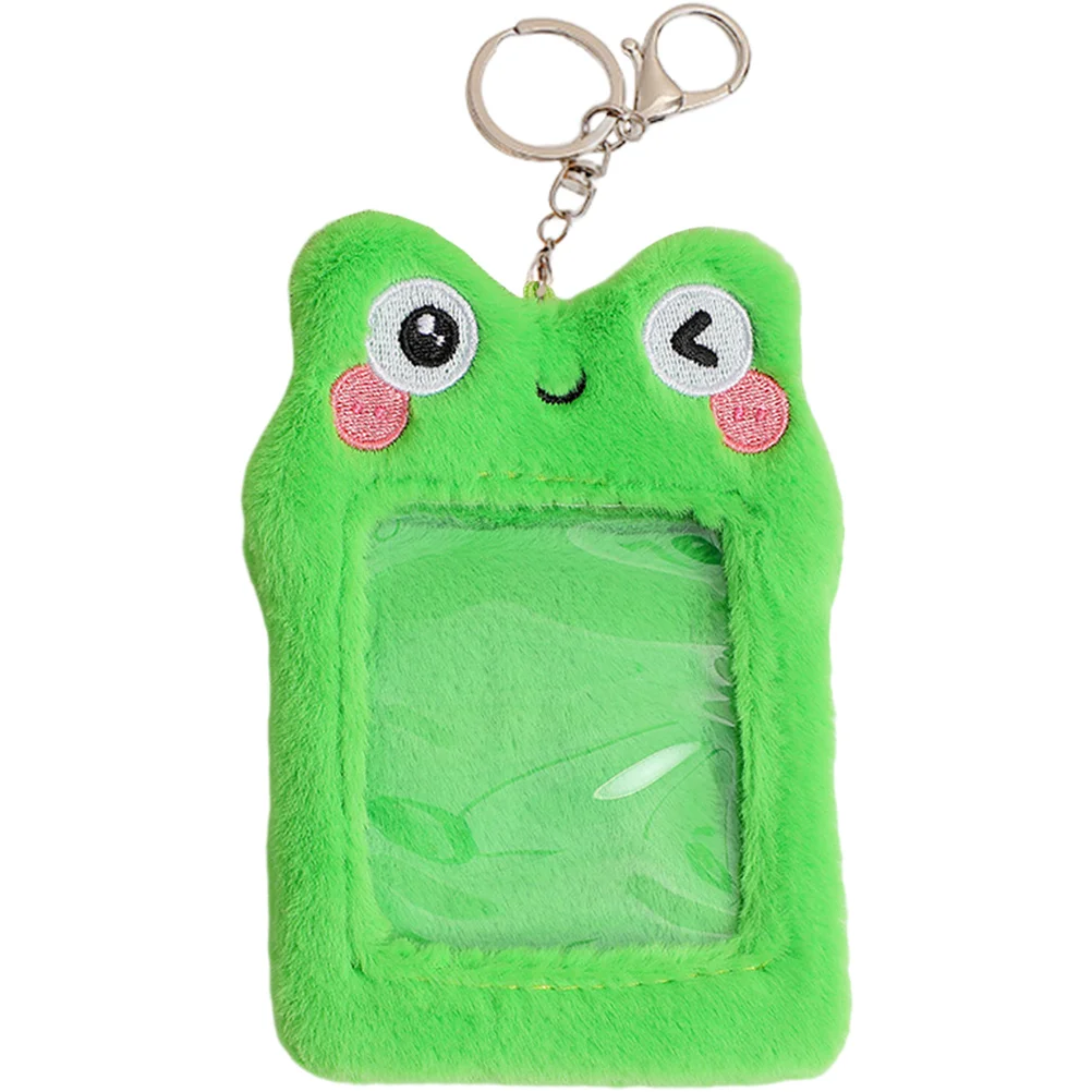 Card Cover Plush Postcard Sleeve Id Holder Sleeves Postcards Clip Visible Student Clear Keychain