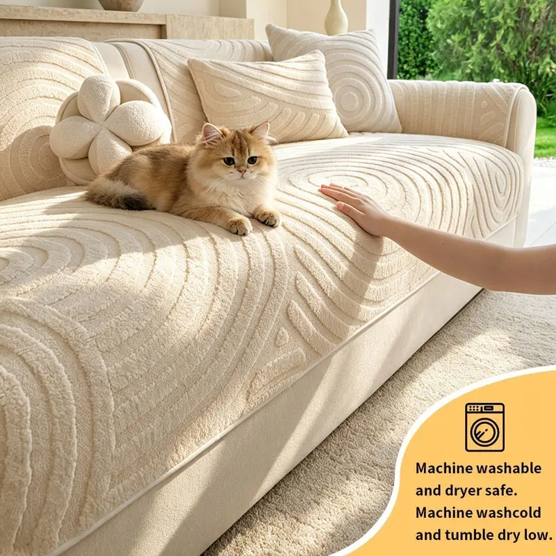 1PC-Classic circular jacquard sofa cushion, Non‑slip, Pet Friendly, Durable&Long Lasting for Gentle Home Refresh Decor