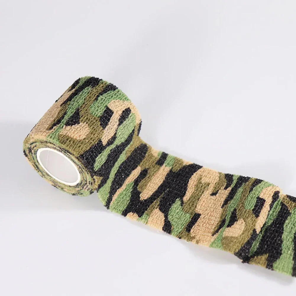 1 Roll Self-Adhesive Non-Woven Camouflage Hunting Stretch Camo Tape Bandages Outdoor Hiking Camping Props