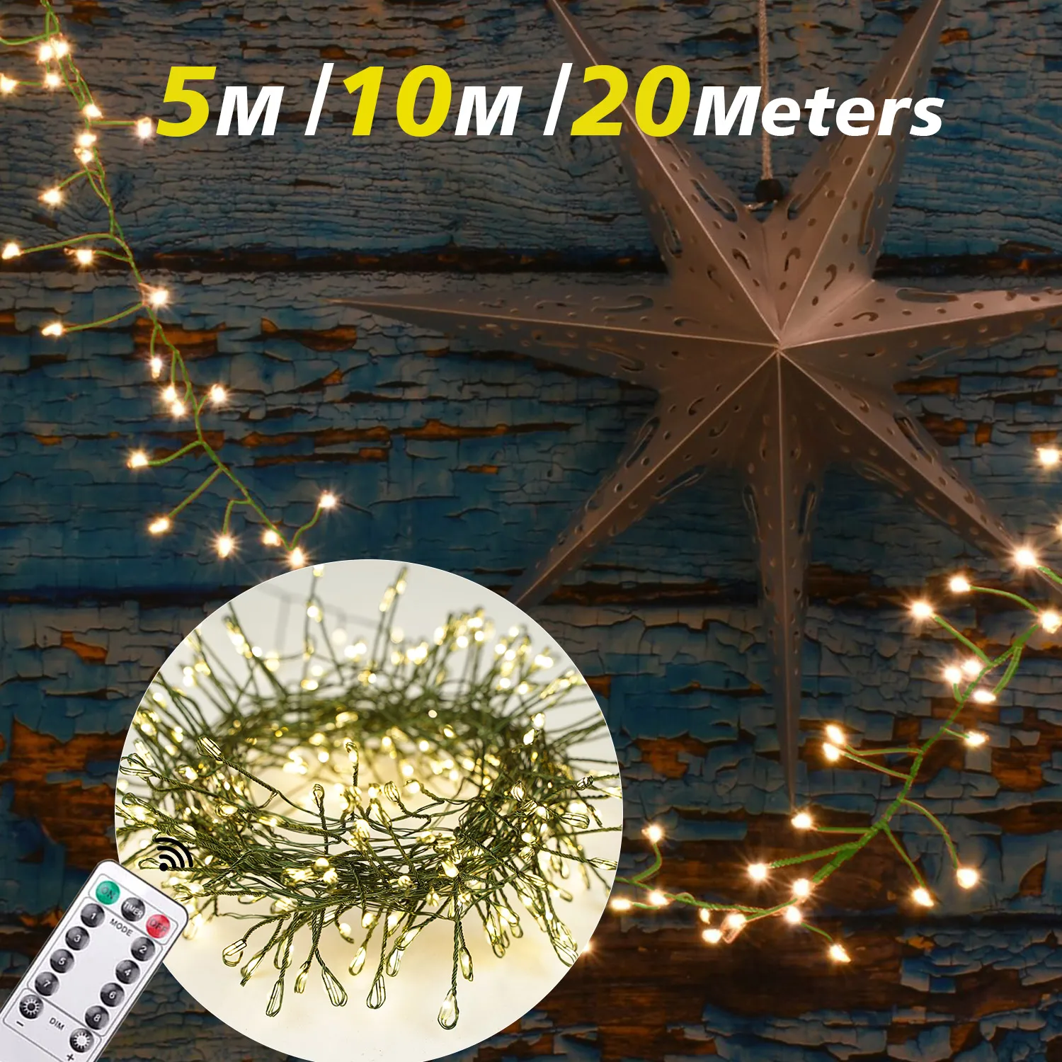 600 المصابيح العنقودية الجنية سلسلة أضواء ل شجرة عيد الميلاد الديكور في الهواء الطلق حديقة غرفة الزفاف الديكور حديقة الطرف #1