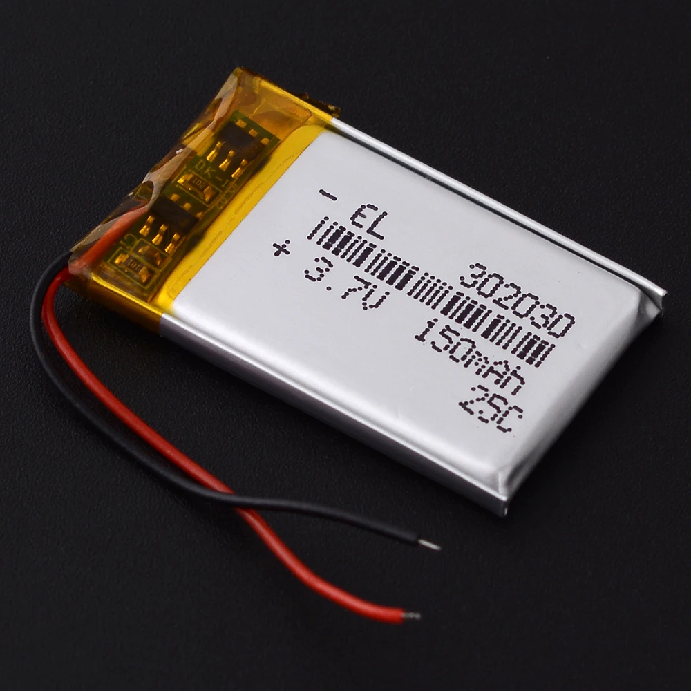 JST1.0 2P JST1.5 3Pin 302030 3.7V 150mAh Baterai Lipo Baterai Polimer Lithium Isi Ulang