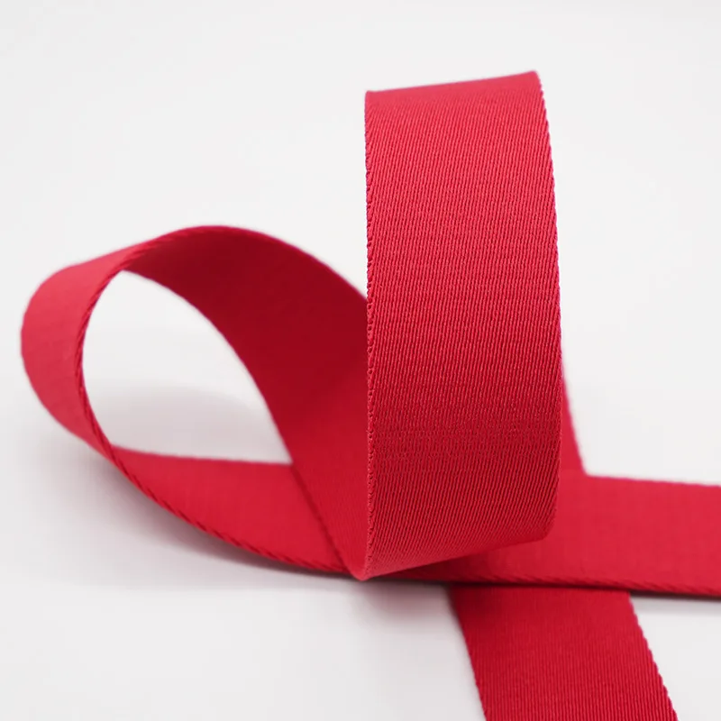 Polyester Mesh Twisted Twill Webbing 3.8cm Colored Polyester Luggage Thickened Woven Tape