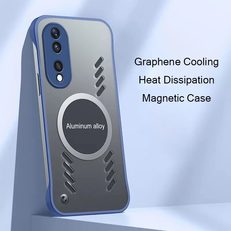 

Graphene Cooling Phone Case For Honor 80 GT 70 90 Pro Heat Dissipation Case Magnetic Frameless Shockproof TPU Translucency Cover