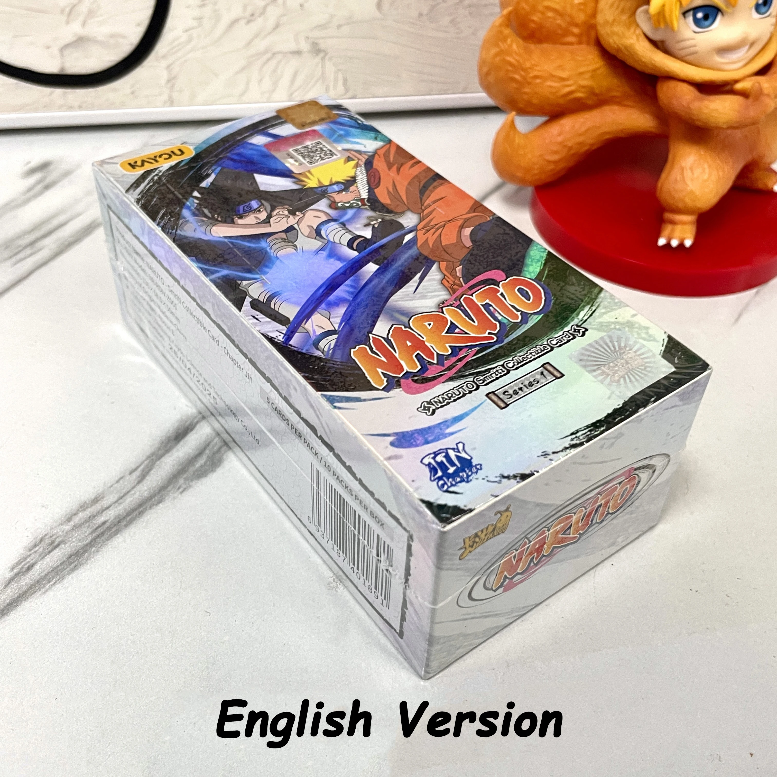 Jin Chapter Original KAYOU Naruto Card Box Engelse versie W7T4 Zeldzame BP Sasuke Uchiha Anime Collection Card Game Cadeau voor kinderen