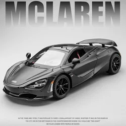 1:24 McLaren 720S Metal Sports Car Alloy Model Car Diecast Vehicle Simulation Sound And Light Toy Ornaments Boys Children's Gift