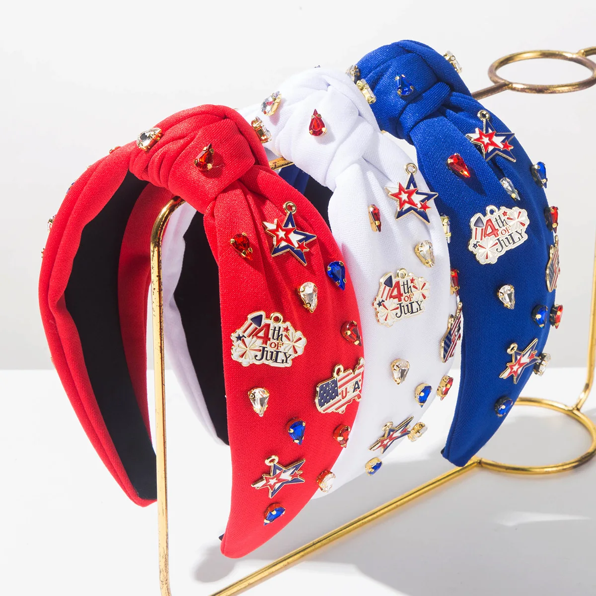 Travel Accessories July - Patriottische Fourth Of July geknoopte hoofdband