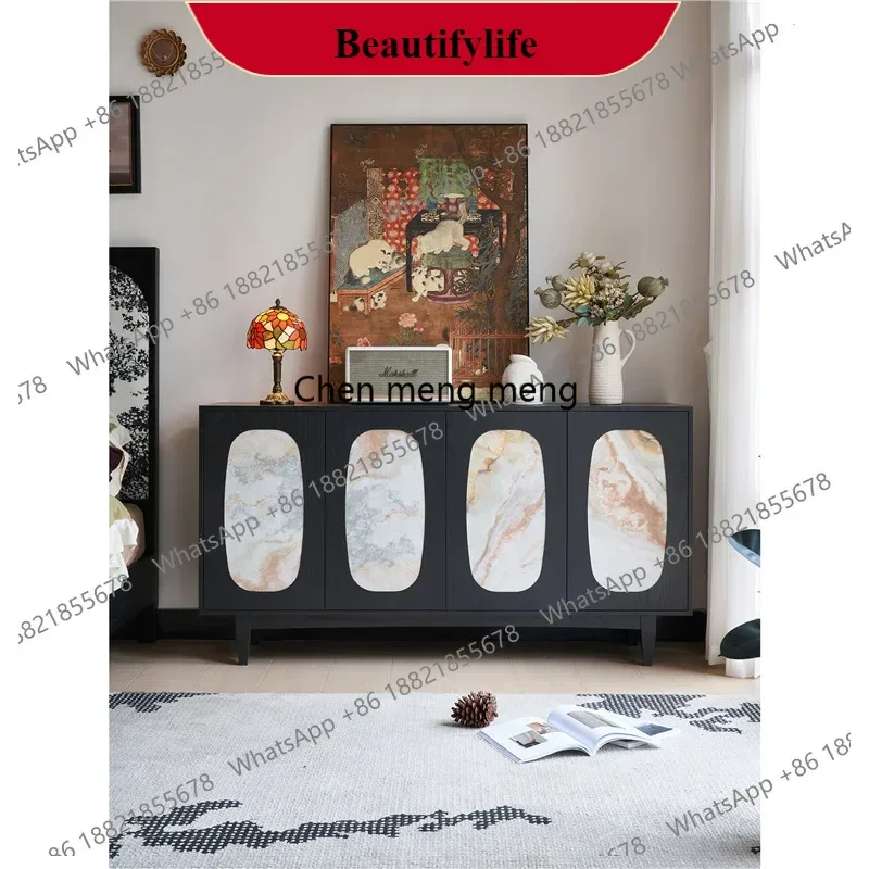 

M138French vintage light-chasing sideboard, sideboard door, living room storage cabinet, balcony