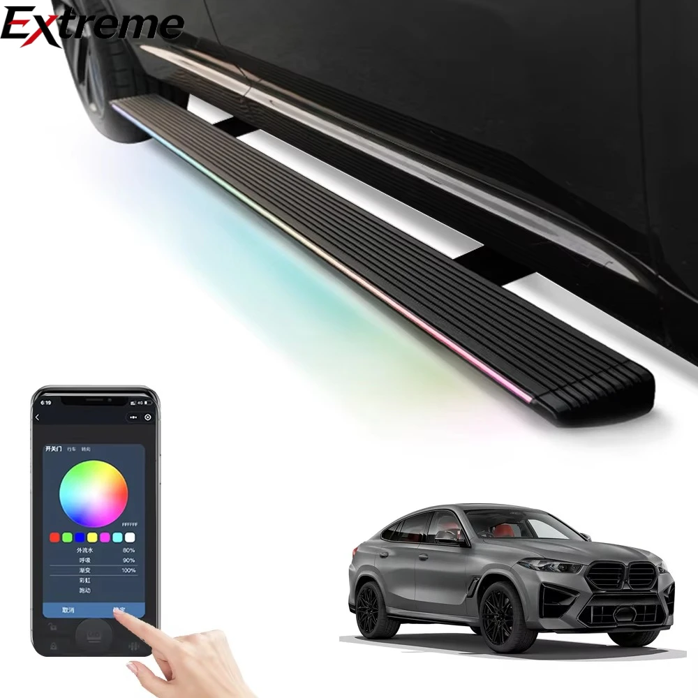

EXTREME X6M Super Price LED Lights Car Padel SideSteps Electric Retractable Running Boards for 2020-2023 X6M