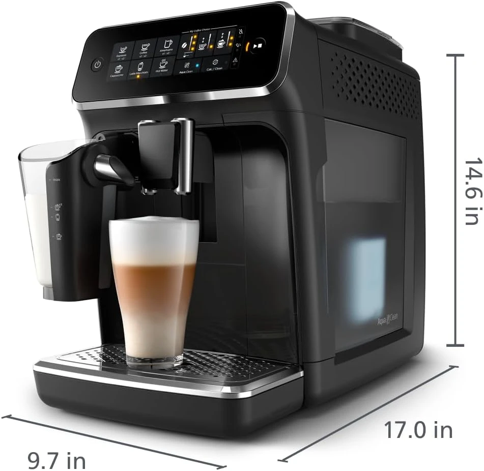 Fully Automatic Coffee Machine - 5 Delicious Coffees, LatteGo Milk System, Durable Ceramic Grinders, Intuitive Touch Display