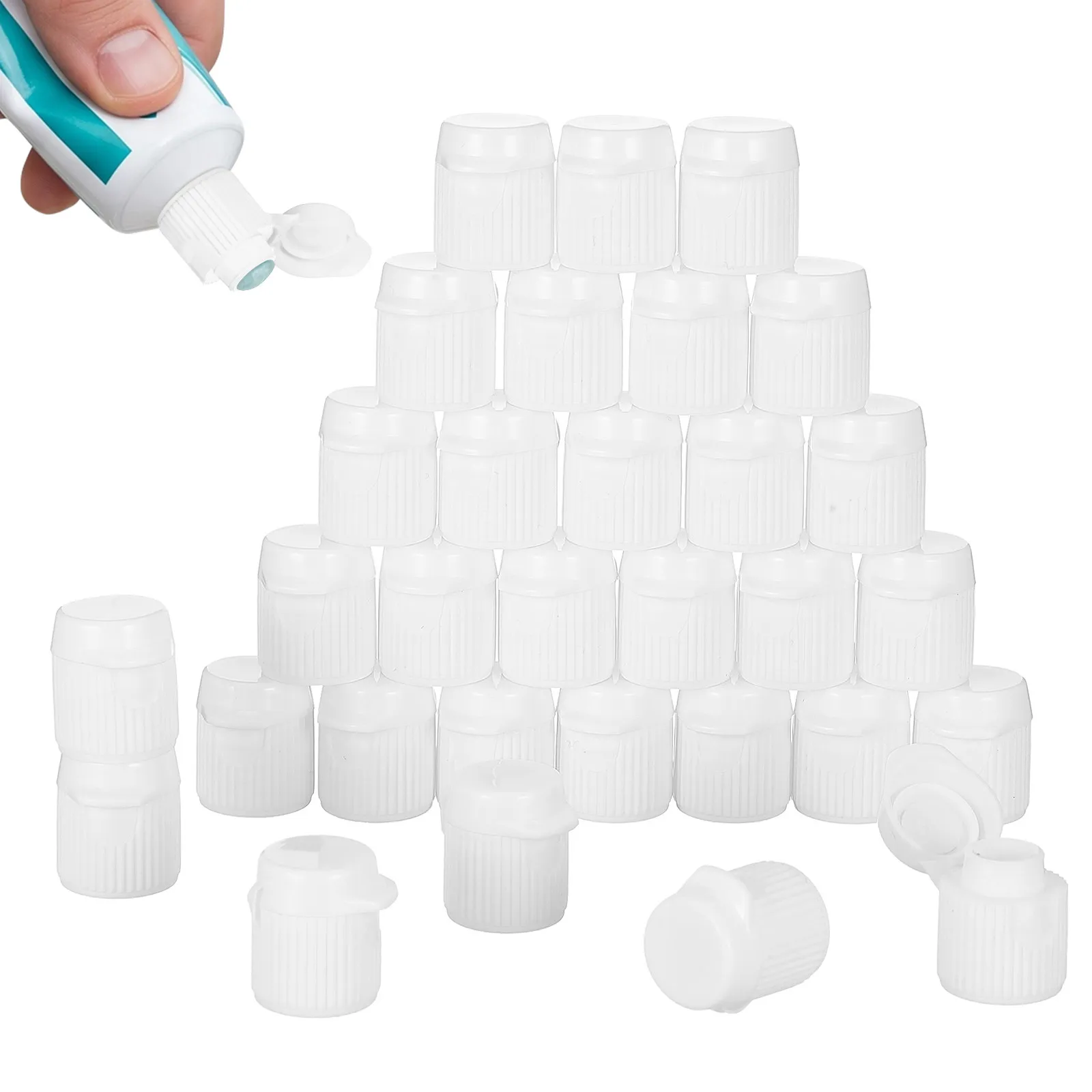 30Pcs Plastic Toothpaste Lids Screw-in Toothpaste Tops Anti-Wear Travel Friendly Compact Lightweight Daily Use Bathroom