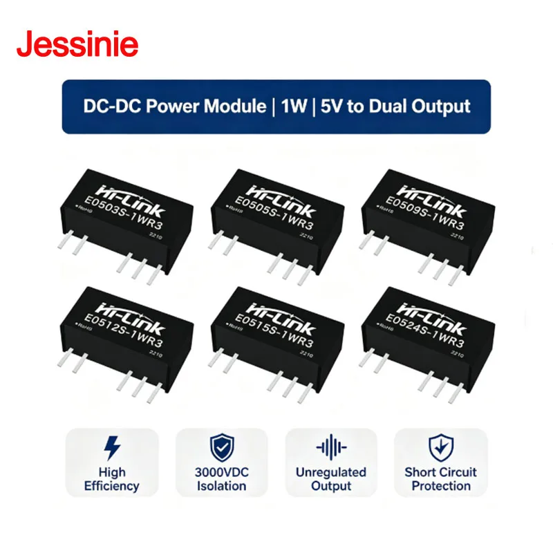 E0503S-1WR3 E0505S E0509S E0512S E0515S E0524S DC-DC Power Module 1W 5V to ±3.3V/5V/9V/12V/15V/24V Isolated