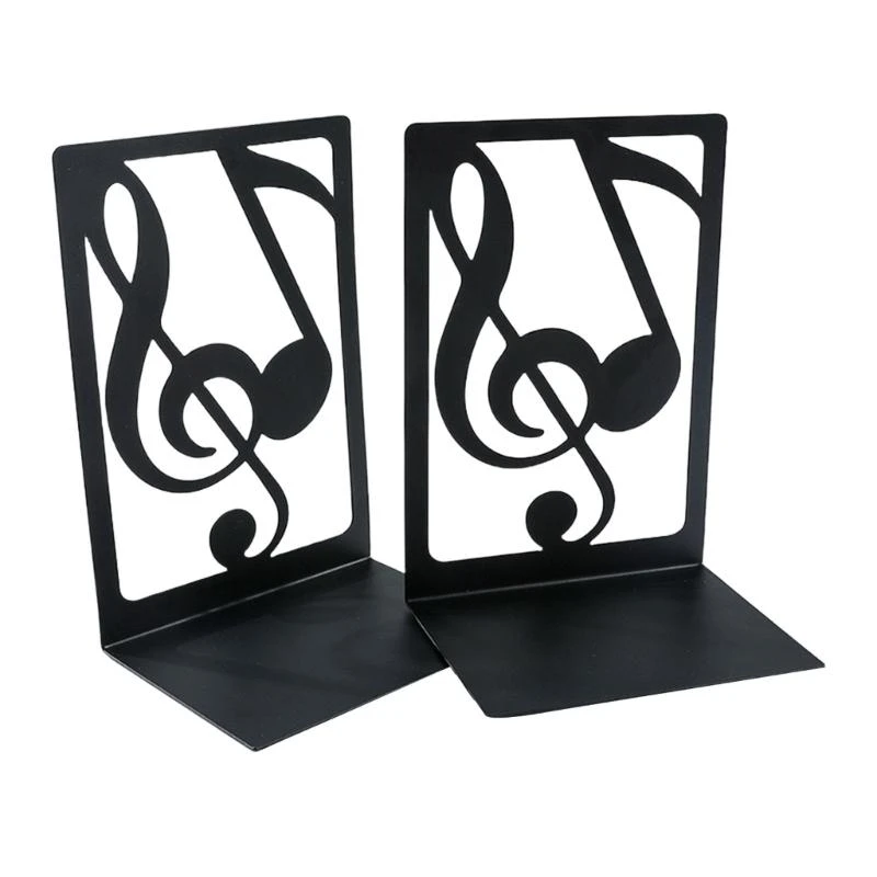 DXAB Metal Book End per scaffali Note musicali Prenota le librerie del libro pesante Book Book Slip Resistente ai libri per