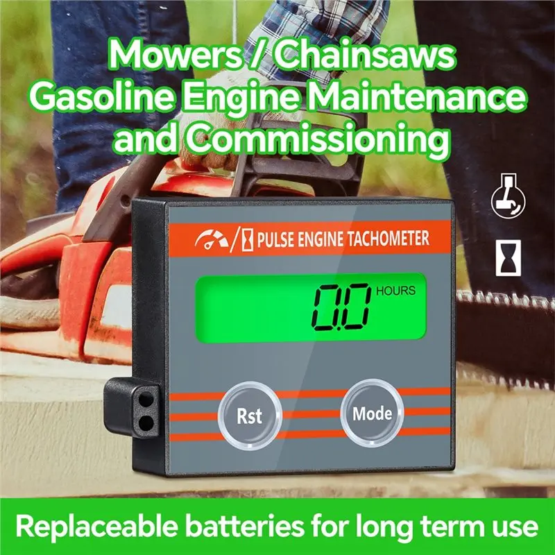 Large Screen Display Digital Tachometer For Chain Saw Tach Gauge For Chainsaw Tachometer Pulse Speedometer Lawn Mower