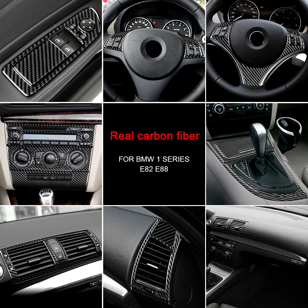 AIRSPEED For BMW 1 Series E81 E82 E88 2008-2013 Accessories Carbon Fiber Sticker Car Automatic Special Interior Trim Cover