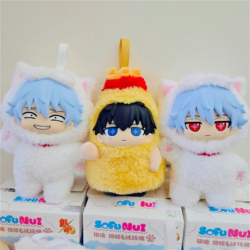 Коллекционная виниловая плюшевая фигурка Bandai SofuNui Gintama: Слепая коробка-сюрприз с аниме-куклой Гинтоки Сакатой, игрушка-сюрприз, украшение для дома, подарок