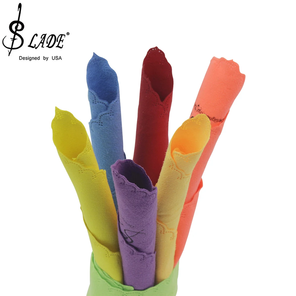 SLADE Universal Colorful cloth Saxophone Clarinet Trumpet Instrument Cleaning Cloths Cotton Cloth Seven Pack Color Cloths