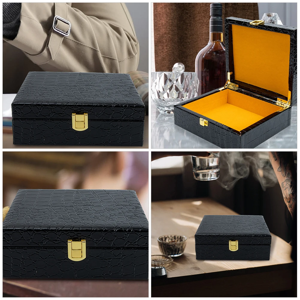 

2 Pcs Cigar Storage Box Wear Resistant Portable Case Compact Protective Travel Container Handle Box For Festival