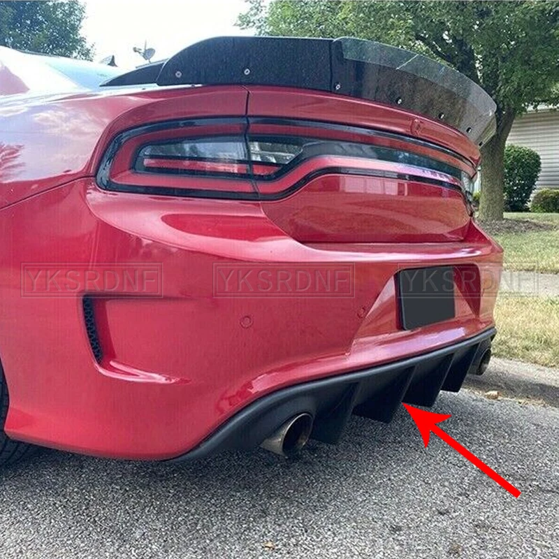 For 2015-2019 Dodge Charger SRT Scat Pack OE Rear Bumper Diffuser Lip Carbon Fiber Black Car Accessories