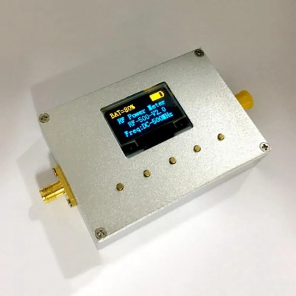 100K-10GHz RF Power Meter V2.0 OLED RF Display Power Loss Digital Counter 500MHZ 3GHZ+ Software 10W 30DB Damper