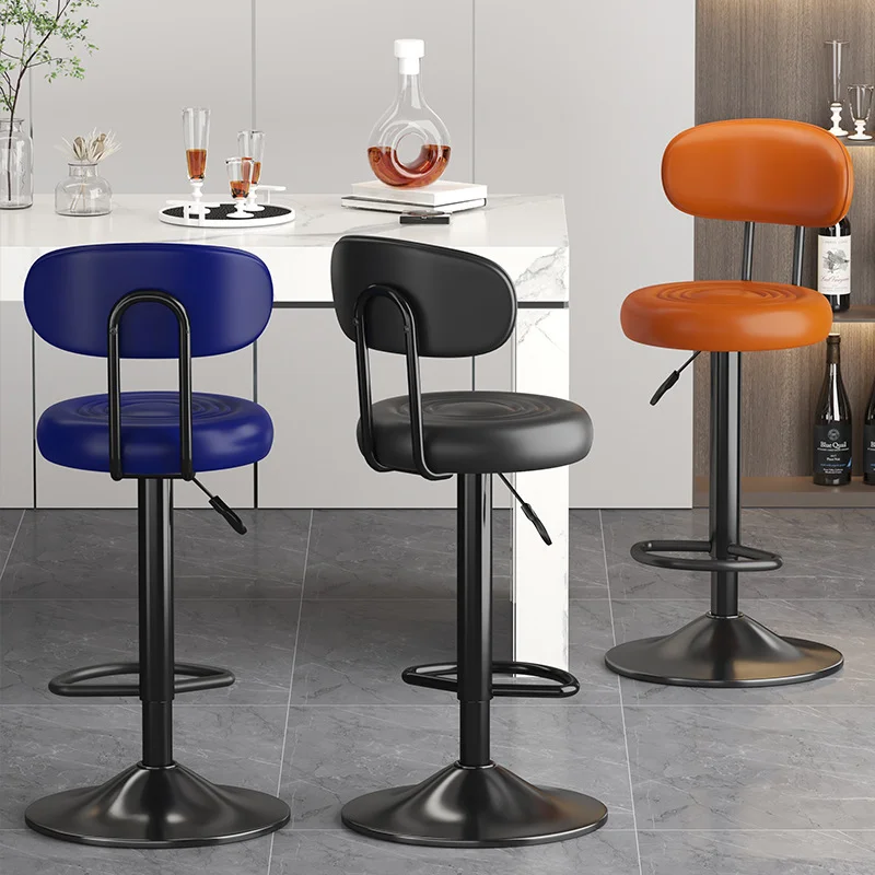 Chaises de Bar pivotantes en métal, comptoir nordique en cuir, ensemble de meubles, tabouret de cuisine de luxe moderne, chaises de Bar dorées pour Table de Bar