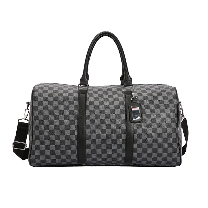 

Stylish Checkered Travel Duffel Bag - Lightweight Waterproof Shoulder Tote for Women/Men, Spacious Carry-On Weekender Bag