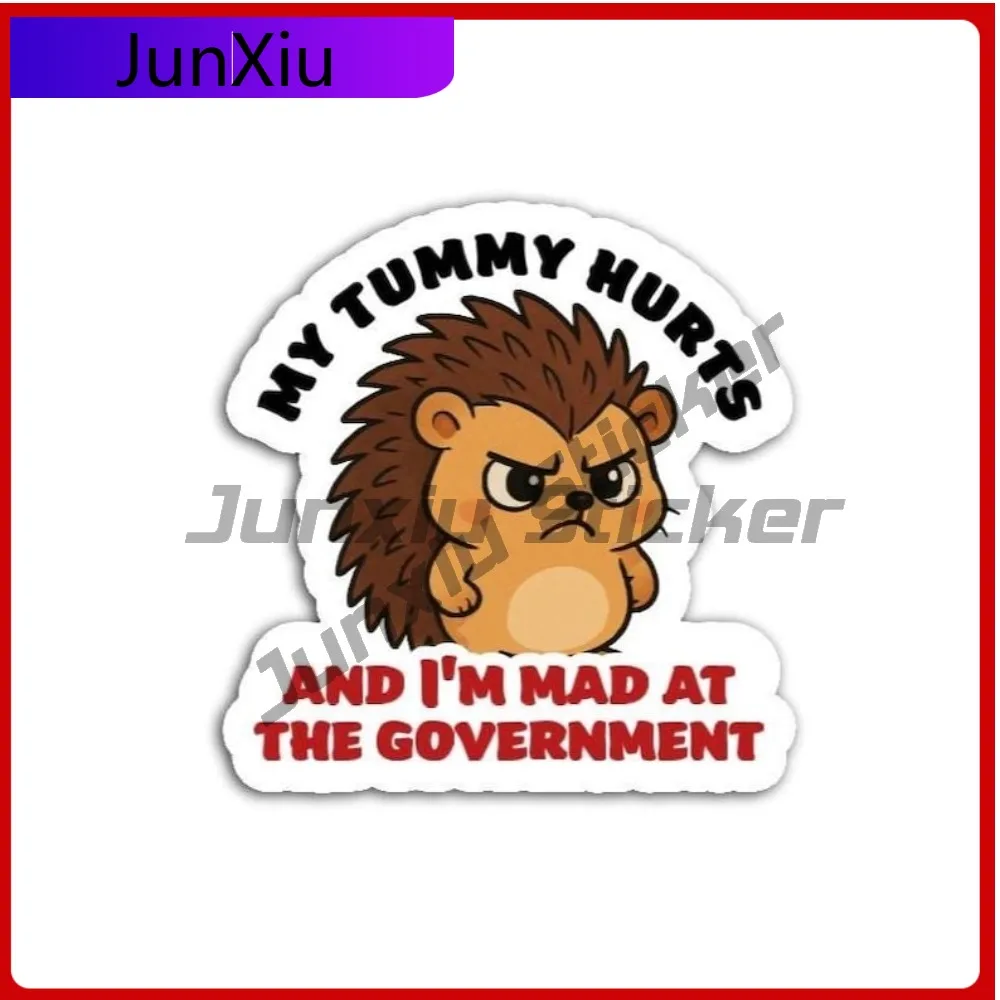 Angry Hedgehog Sticker Vinyl Decal Political Humor Waterproof Stickers Adventure Motorcycle Stickers Custom Decals Large Rv Suv